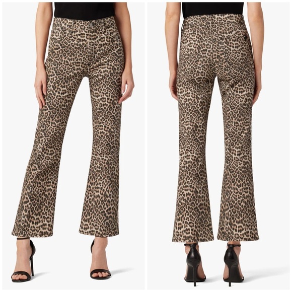 Joe's Jeans Women's The Callie High-Waist Crop Bootcut Pants Amur Leopard Print - Picture 2 of 12